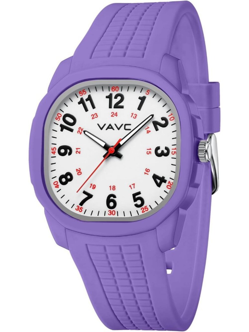 Women's Purple Comfortable Case Silicone Band Easy to Read Dial Wrist Watch